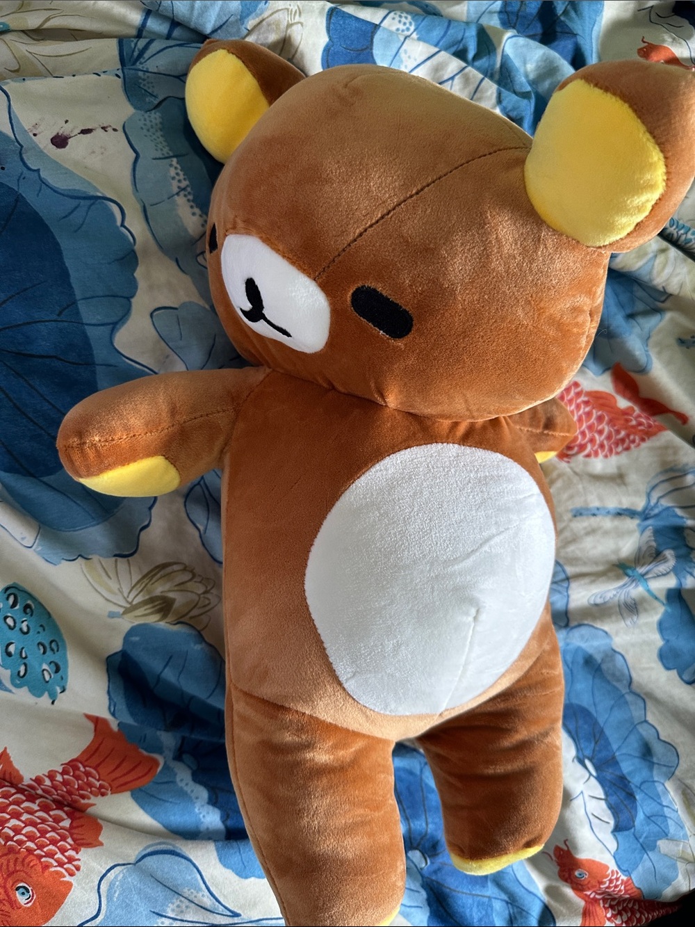 Rilakkuma Bear Stuffed Toy with Yellow Accents - Kids Toy